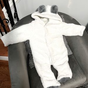 Fuzzy Teddybear Bunting Snowsuit